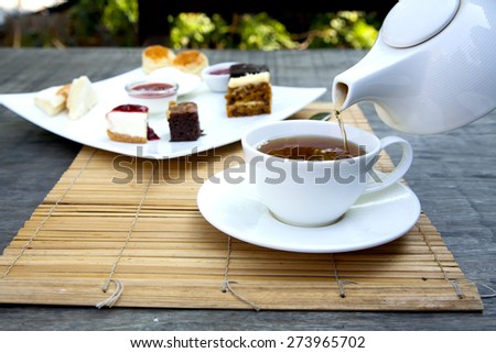 French dessert package combination . Afternoon tea