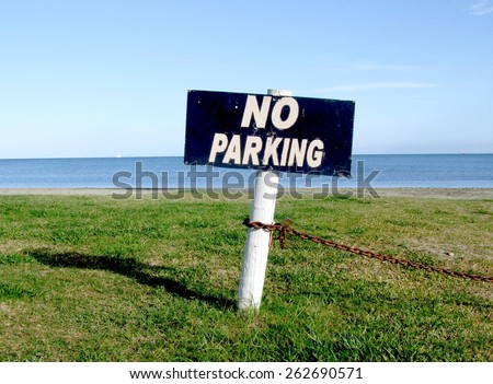 No parking sign on the beach, Nadi, Fiji