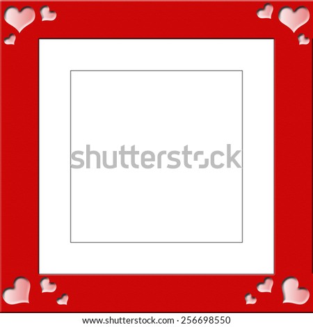 Love heart patterns photograph frame