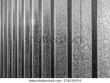 Abstract black and white stainless steel fencing sheet in sunlight