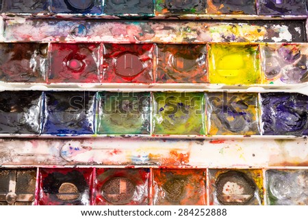 Used watercolor paints from a young artists paint set