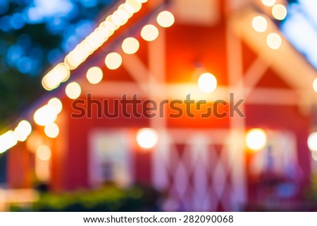blurred background : Outdoor home at night with bokeh light.