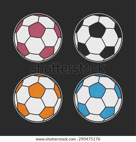 Set of colorful balls.Football ball. Vector. Colorful sport stickers.