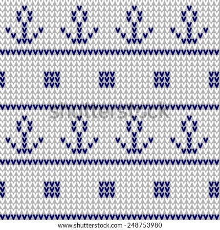 Marine pattern knitted