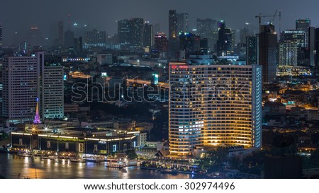 Bangkok/Thailand-August 3 : The luxury Hotel from swimming pool of Urbanno tower on the 27 th floor on August3 ,2015 in Bangkok,Thailand.
