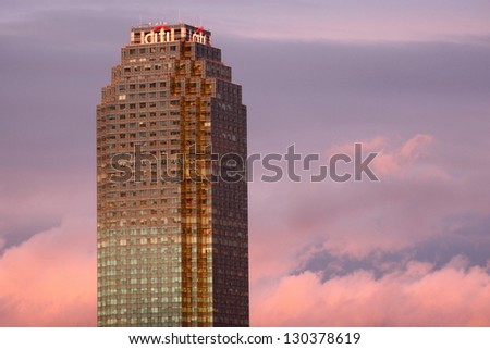 QUEENS, NEW YORK - JULY 7: The Office Building of Citigroup at sunset on July 7, 2010 in New York. It is the tallest building in Queens, NY.