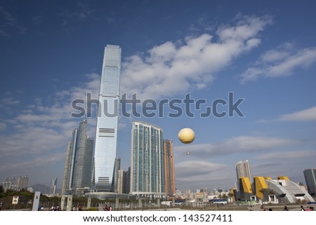 HONG KONG, CHINA- AUG12: The International Commerce Centre (ICC Tower) is a 118-storey, 484 m (1,588 ft) skyscraper completed in 2010 in West Kowloon on August 12, 2011 Hong Kong,China