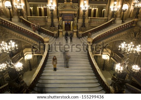 RIS - DECEMBER 22 : An interior view of Opera de Paris, Palais Garnier, is shown on DECEMBER 22, 2012 in Paris. It was built from 1861 to 1875 for the Paris Opera house.