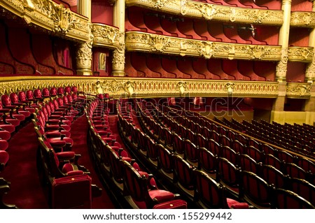 RIS - DECEMBER 22 : An interior view of Opera de Paris, Palais Garnier, is shown on DECEMBER 22, 2012 in Paris. It was built from 1861 to 1875 for the Paris Opera house.