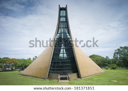 Taichung, Taiwan - MAY 15: The postmodern design of Luce Memorial Chapel in Tunghai University on May 15 2013 in Taichung, Taiwan. This church is designed by architect I. M. Pei.