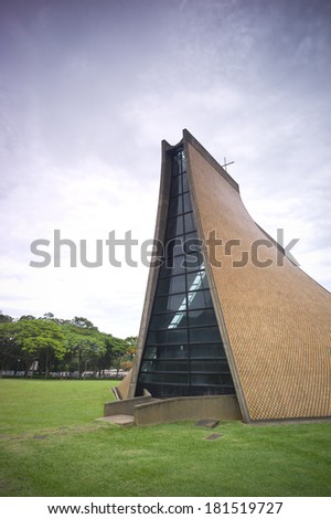 Taichung, Taiwan - MAY 15: The postmodern design of Luce Memorial Chapel in Tunghai University on May 15 2013 in Taichung, Taiwan. This church is designed by architect I. M. Pei.