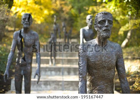 PRAGUE, CZECH REPUBLIC - OCT 24: The memorial to the victims of communism in Prague on October 24, 2013 in Prague, Czech Republic. It symbolizes how political prisoners were prosecuted by Communists.
