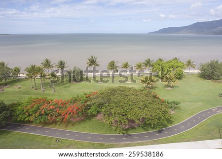 CAIRNS, AUSTRALIA - NOV 17: The beautiful coastline of Cairns, Australia on November 17 2011. The city is famous for the base to explore Great Barrier Reef.
