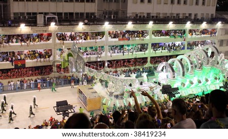 RIO DE JANEIRO - FEBRUARY 22: A huge float was shown in the Rio Carnival in Sambadome February 22, 2009 in Rio de Janeiro, Brazil. The Rio Carnival is the biggest carnival in the world.