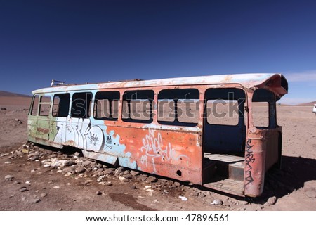 An abandoned bus in Bolivia