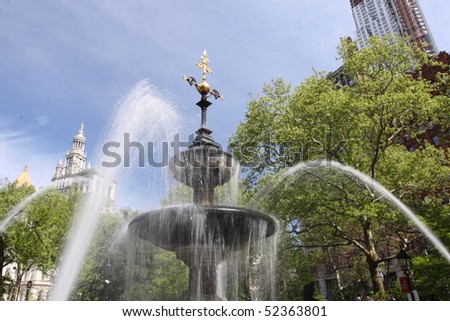 A fountain in New York downtown