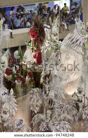 RIO DE JANEIRO - FEBRUARY 22: A group of Samba dancers dressed up for the Rio Carnival in Sambadome February 22, 2009 in Rio de Janeiro, Brazil. The Rio Carnival is the biggest carnival in the world