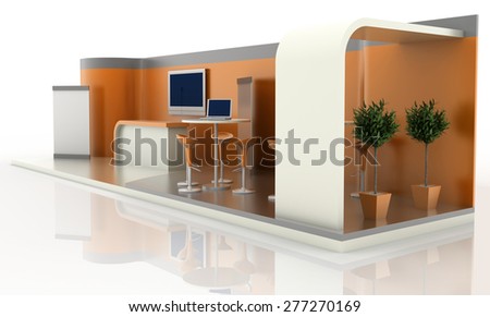 Original three dimensional stand, isolated on white. Original three dimensional models.