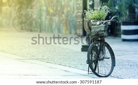 Bike standing in the street of an Italian town