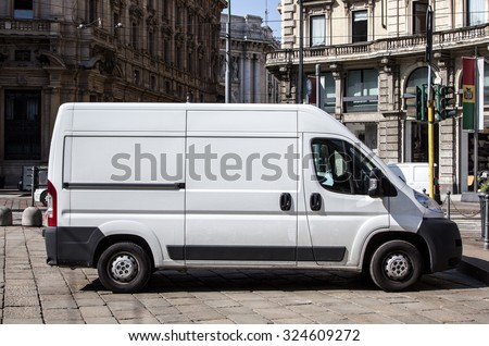 Courier express white van