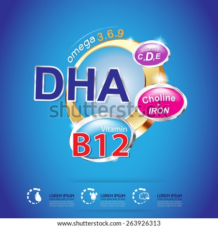Kids Vitamin and Omega 3 Vector Kids Vitamin and Omega 3 Vector