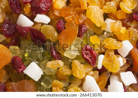 candied fruit background or texture. Sweet candied fruit closeup