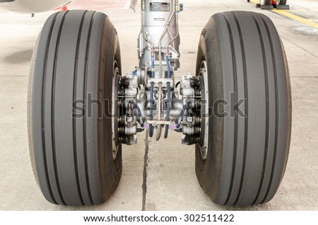 Wheel of airplane is nose gear