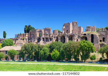 Circus Maximus. Ruins of Palatine hill, Rome, Italy.