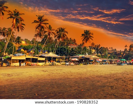 India Goa Beach on a sunset India Goa Beach on a sunset