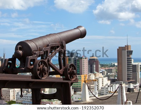 Observation deck in the Fort Adelaide on the Port-Louis- capital of Mauritius