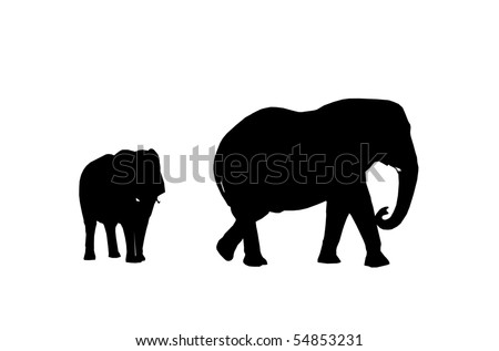 baby elephant clip art. cow with aby elephant on