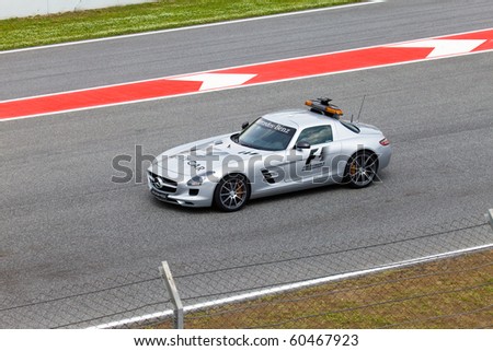 BARCELONA- MAY 9:  The safety car before parade of pilots before a stage of race the Formula 1 Grand Prix at autodrome \