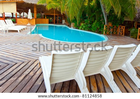 Small pool and chairs for rest