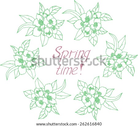 vector spring frame from Jasmine flowers \