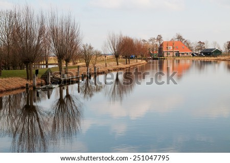 Dutch river called De Geeuw in the province of Friesland in the North of the Netherlands