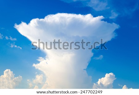 Clouds light sun summer storm sky blue mushroom