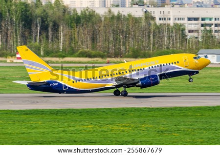 Boeing 737 Air Post, airport Pulkovo, Russia Saint-Peterburg 19 May 2014