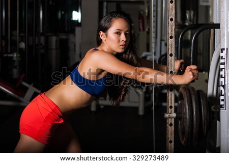 asian woman fit gym