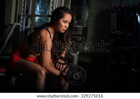 asian woman gym fitness training