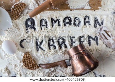Ramadan Kareem-Ramadan is the ninth month of the Muslim year, during which strict fasting is observed from dawn to sunset.Kareem is Arabic word means generous