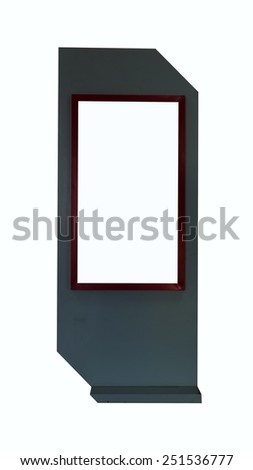 blank advertising billboard Red frame isolated on white background.