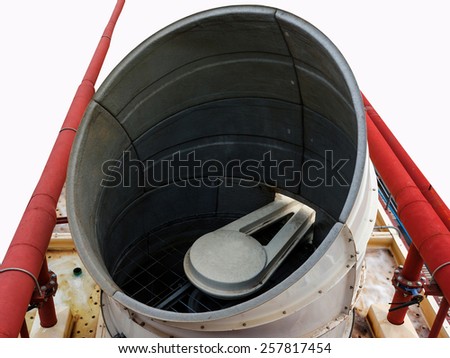 Ventilators of Sewage system of mall building isolated white background