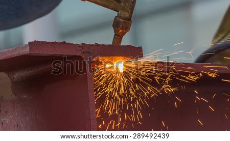 fire splash of metal cutting