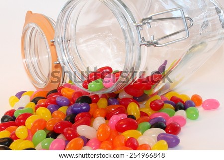 Spilled Jar of jelly beans
