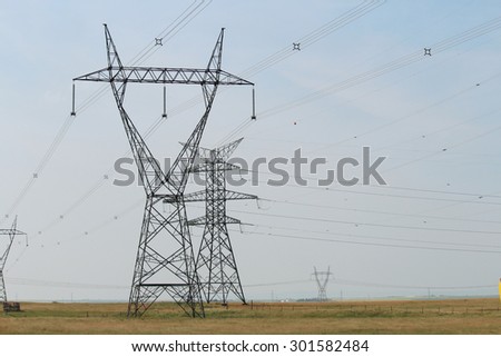 Line of High Voltage Transmission Towers IV
