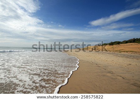 Quiet beach and ocean waves, Sri Lanka