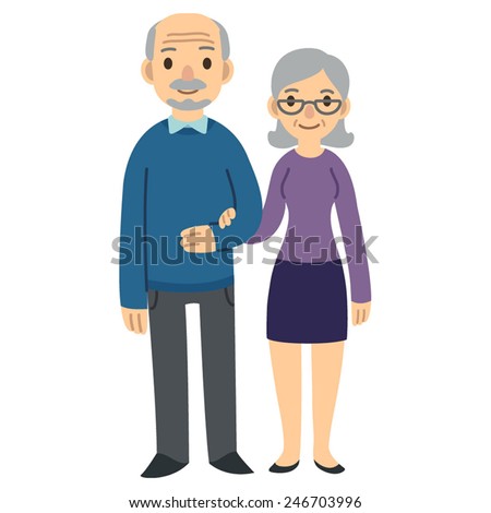 happy senior couple isolated on white happy senior couple isolated on white
