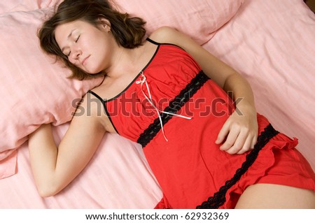portrait of attractive young sleeping woman
