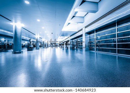 Modern Architecture of shanghai airport, walkway and roof with nobody scene.