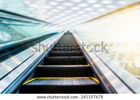 the escalator  of the subway station in shanghai china.